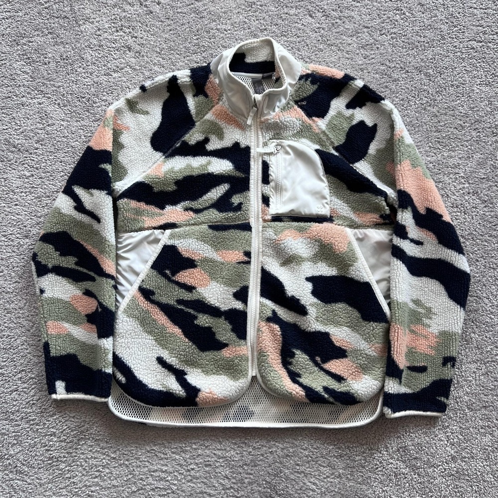 Sweaty Betty Pennine Camo Sherpa Fleece Jacket Womens 10 Multicolor